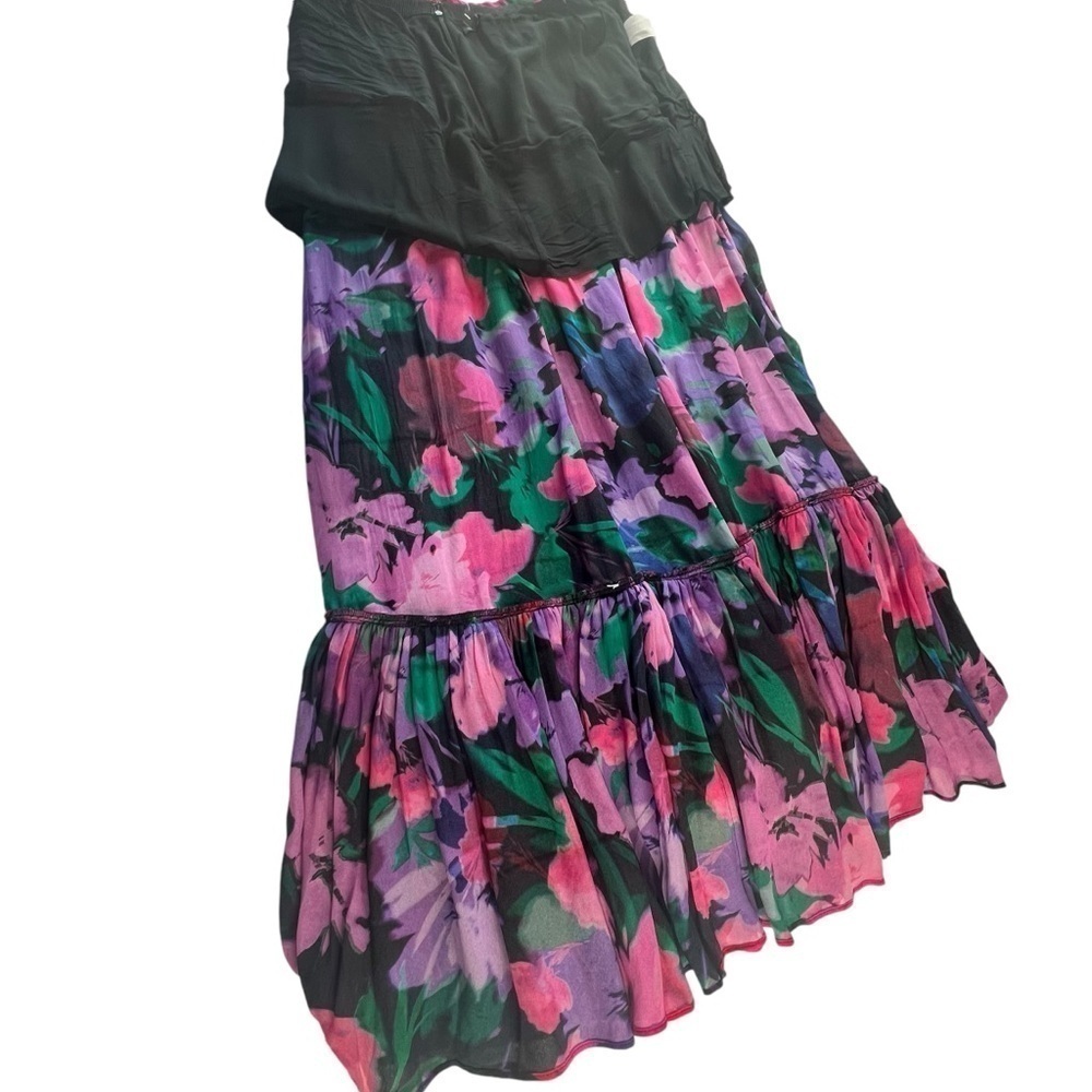 J.Crew Collection Full Length Tiered Skirt in Floral Chiffon Size 12 - Picture 3 of 11
